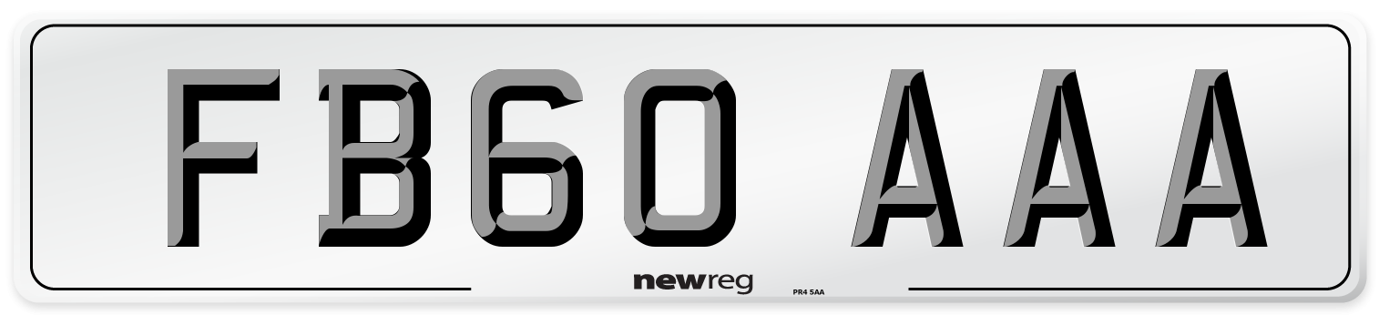 FB60 AAA Number Plate from New Reg